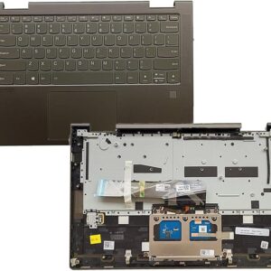 New Replacement for Lenovo Yoga 7-14ITL5 Upper Case Palmrest Backlit Keyboard Touchpad Assembly Dark Moss